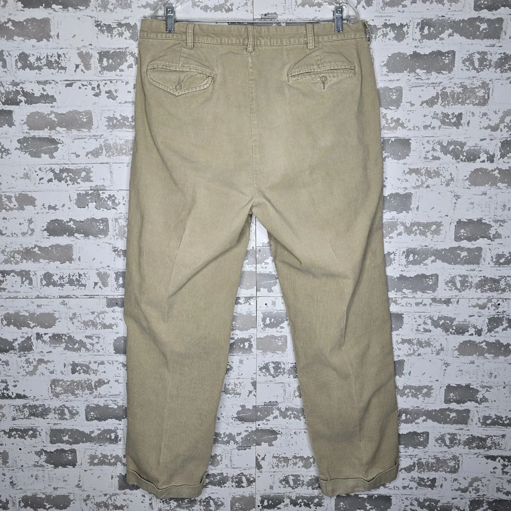 Polo Ralph Lauren Hammond Pant Mens 38x30 Tan Corduroy Straight Leg 100%‎ Cotton
